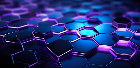 Wall Mural - hexagon background with purple honeycomb texture, hexagonal shape colorful pattern, futuristic structure neon wallpaper