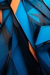 creative sharp triangle background, geometry design pattern, abstract geometric futuristic wallpaper, in style of blue, orange and yellow