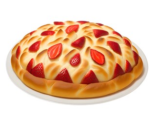 Poster - Strawberry bread on white background