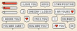 Pixel speech bubbles with worlds and phrases of love theme. Vector dialogue boxes with hearts. Chat speech or dialogue. 8-bit heart or love loading set.