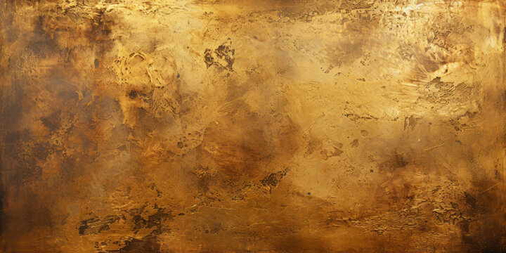 gold paint texture background, vintage worn yellow surface of metal sheet. rough old golden pattern,
