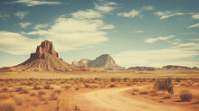 Mountain Desert Texas Background Landscape. Wild West Western Adventure Explore Inspirational Vibe