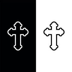 Christian Cross Icon Vector Design Template