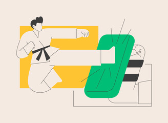 Sticker - Martial Arts abstract concept vector illustration.