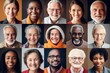 © sirisakboakaew - Happy Different Nationalities Kids and Adults Group Headshots in Mosaic Collage Collection. Lots of Smiles.