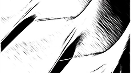 Poster - Abstract moving monochrome pattern looking like sketch, light and shadow. Design. Black and white folds.