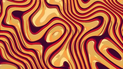 Poster - Background with folded textile layers levitating, 3D. Design. Orange cartoon style textile drapery.
