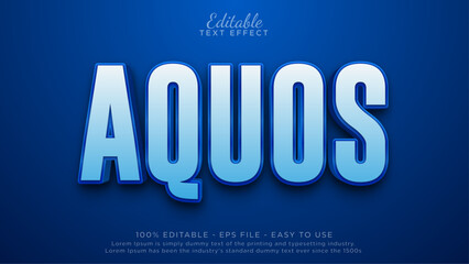 Aufkleber - Editable text effect - blue aqua text mockup