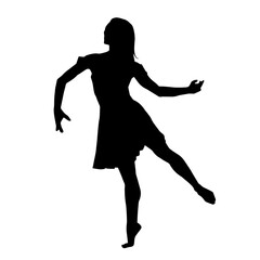 Wall Mural - Silhouette of a ballet dancer female in pose. Silhouette of a ballerina in action pose.