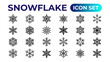 snowflake icons collection.Thin outline icons pack.