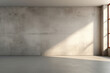 Empty room interior with concrete walls and light from window. interior copy space