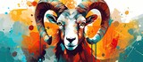 Fototapeta  - Abstract animal concept the Mouflon can serve as inspiration for various creative purposes such as wallpaper canvas prints decorative elements banners t shirt designs and advertising materi