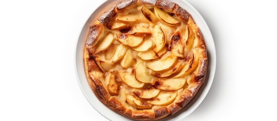 Canvas Print - Apple pie with apples freshly baked and seen from the top