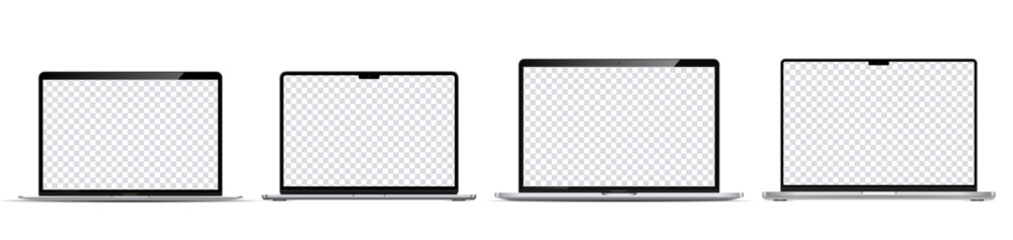 Wall Mural - Realistic Open Laptop with Blank Screen for you design. Device screen mockup. Vector illustration 2023-2024