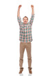 © Sumeet K/peopleimages.com - Celebration, excited winner and portrait of man with fist pump on isolated, png and transparent background. Success, cheering and male person with hands in air for good news, announcement and bonus