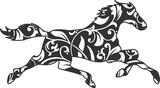Fototapeta Psy - Mandala Horse - Cowgirl Illustration