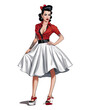 © Reha - Retro charm: Rockabilly woman clipart png vintage pin-up girl clipart 1950s old fashioned woman rock and roll Tattooed Lady fashion style