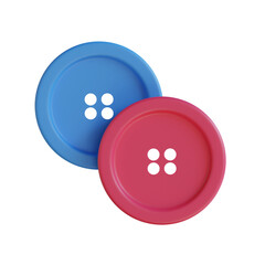Aufkleber - Red Blue Buttons 3D with an Attractive Color Combination for Sewing Projects or Crafts.
3d illustration, 3d element, 3d rendering. 3d visualization isolated on a transparent background