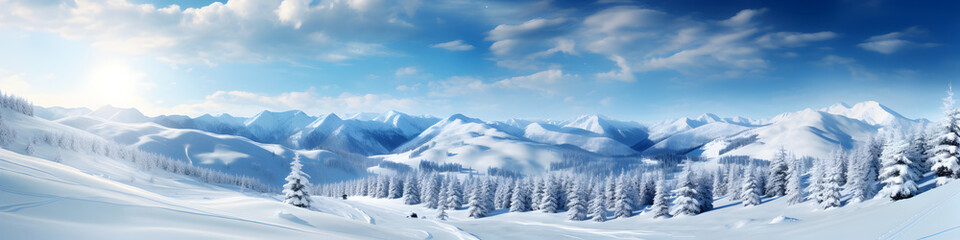 Wall Mural - Winter landscape in the mountain