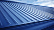 A blue metal sheet roof and sky