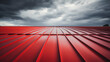A red metal sheet roof and sky