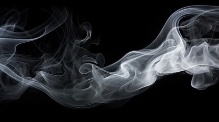 Wall Mural - White smoke on black background
