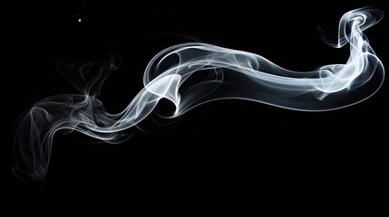 Wall Mural - White smoke on black background
