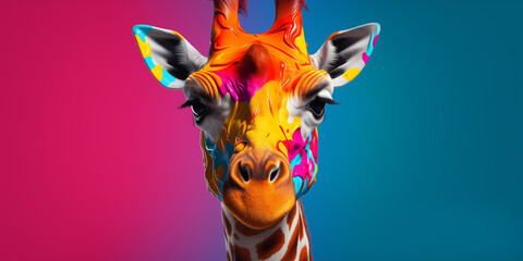 Sticker - Bright and colorful animal poster.