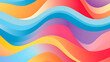 Abstract background of rainbow groovy Wavy Line design in 1970s Hippie Retro style. Vector pattern ready to use for cloth, textile, wrap and other. Generative AI.