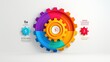 5 Gears Infographic business chart colorful. AI generated image