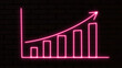 Growth chart icon design. bar chart with purple up arrow, vector icon or pictogram. Business diagram and graphs related objects