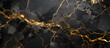 Golden cracked black marble stone texture pattern 5