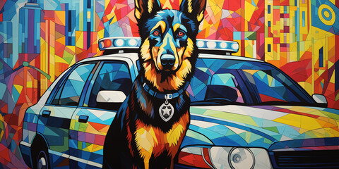 Wall Mural - Bright and colorful animal poster.