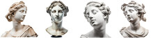 Marble Woman Head, On White Background
