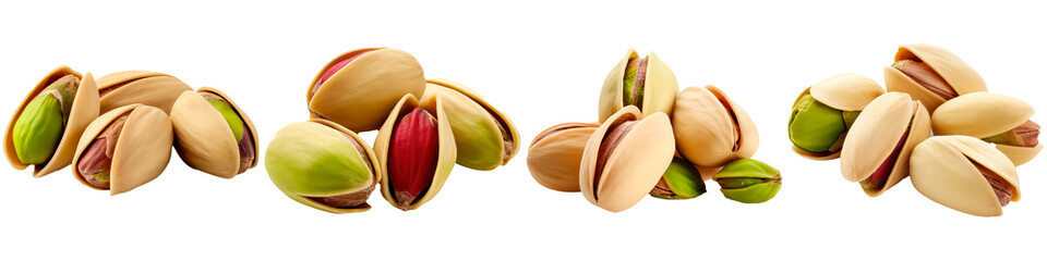 Pistachio nuts, on white background