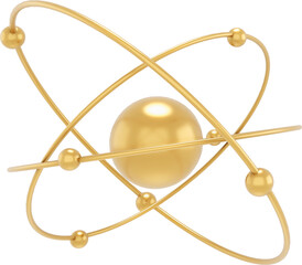 atomic structure consisting of protons, neutrons and electrons.scientific of atom,3d rendering