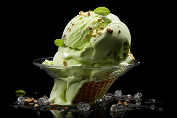 Wall Mural - Pistachio ice-cream or gelato