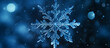 A model of a crystal clear snowflake in a black background 2