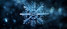 A Model Of A Crystal Clear Snowflake In A Black Background 3