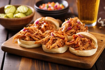 Poster - bourbon bbq pulled chicken on crusty rolls