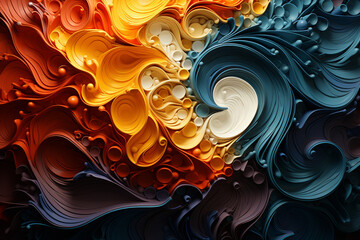 Fototapete - A digital artwork that combines intricate patterns and textures to represent a whirlpool.  
