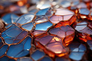 Poster - A close-up image of the intricate salt patterns formed on the surface of the Uyuni Salt Lake. 