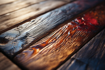 Fototapete - An abstract photography composition capturing the play of light and shadow on a wooden surface. 