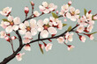 Branch of cherry tree in blossom