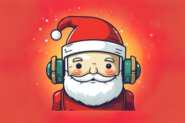 Canvas Print - funny santa robot of icons vector illustration