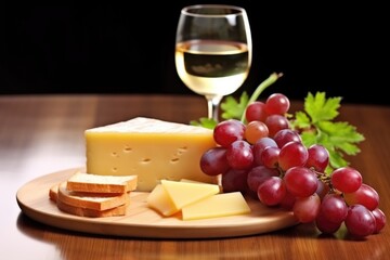 Sticker - smoked cheese slices paired with red grapes