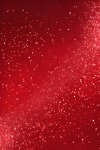 Red Background With A Scattering Of Gold Sequins