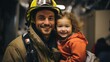 © Karen - Firefighter father and child