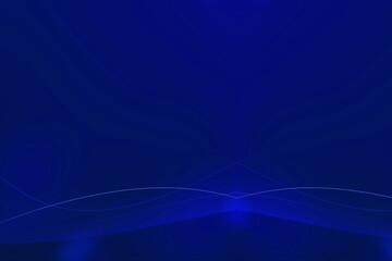 Poster - Wavy white and blue line on neon blue background