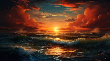 Wall Mural - Oceanview in Sunset